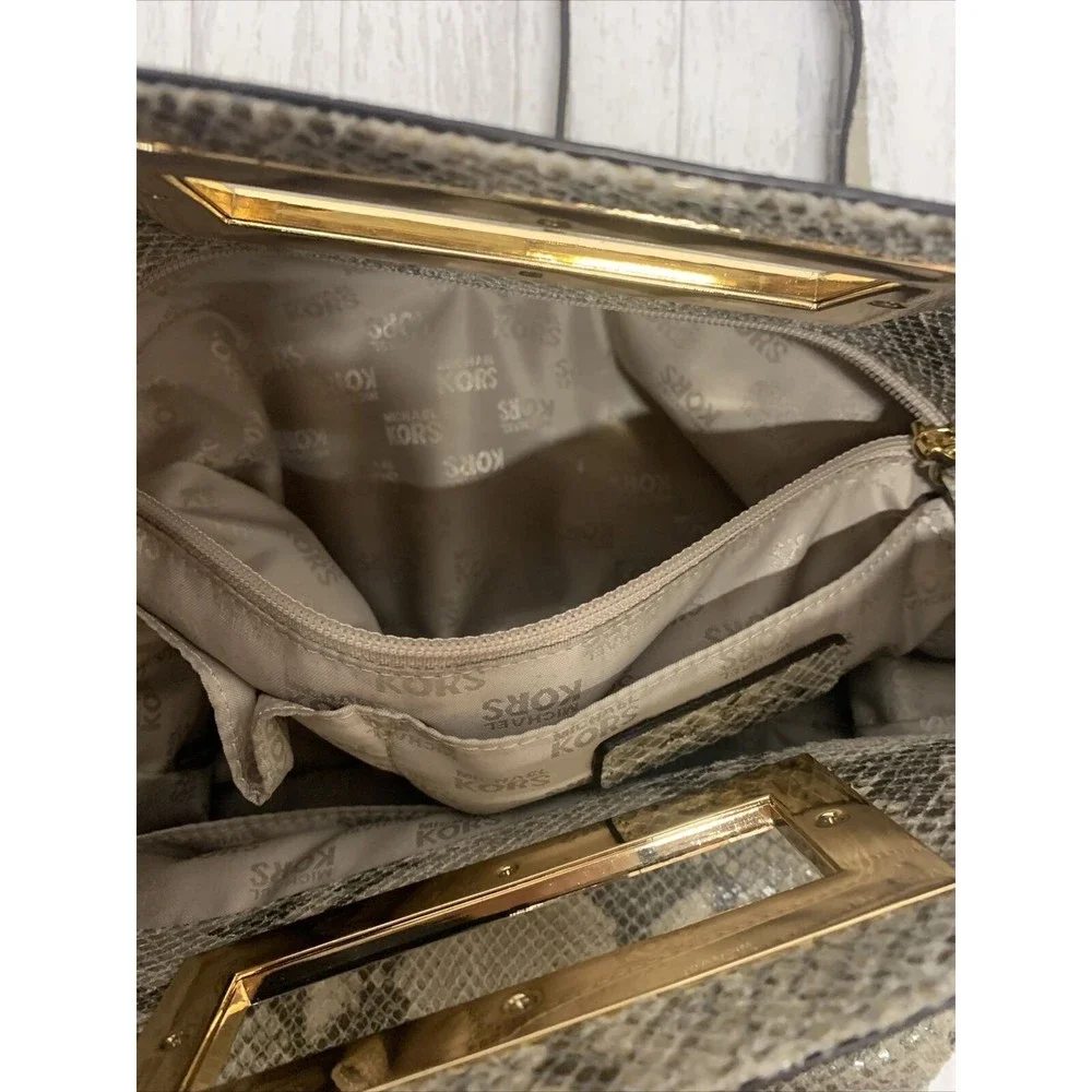 Womens Michael Kors Snake Print Crossbody Clutch Bag EUC